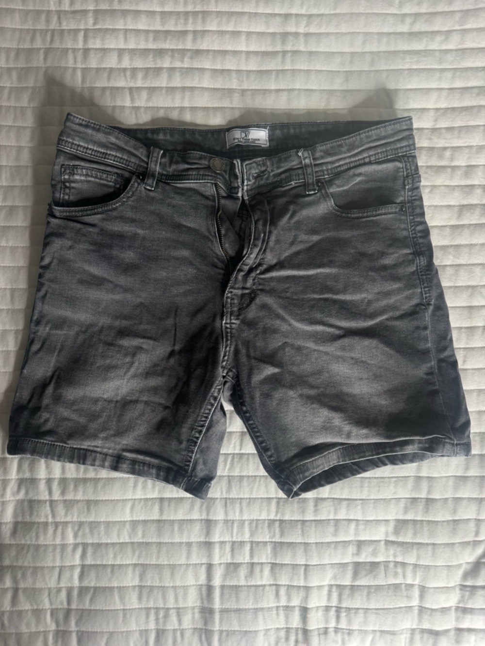 Men's Washed Black Denim Jean Shorts